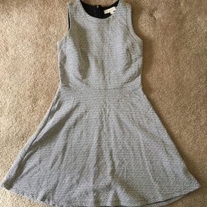 Black and White Patterned A-Line Dress